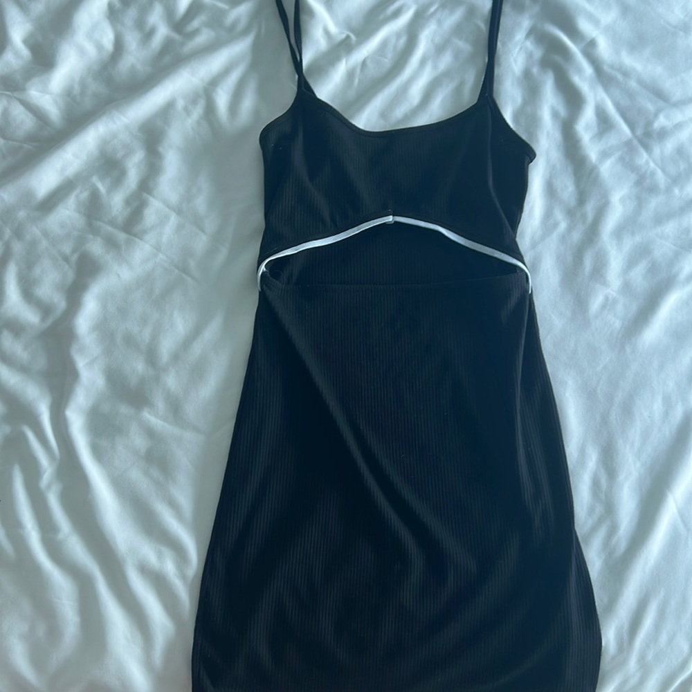 Black cutout tank top dress
